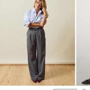 Djerf Avenue Charcoal Wide-Leg Pants